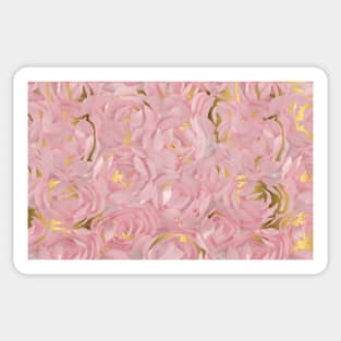 Pink Roses with Gold accents Design Sticker